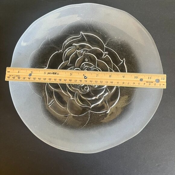 Litallia Finland MCM Villiruusu Wild Rose 12" Glass Platter by Alberto Churba - Picture 3 of 3
